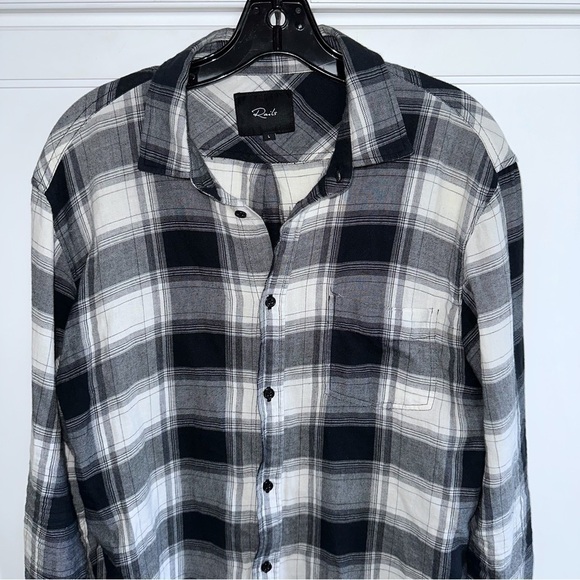 Rails Black Plaid Justin Pocket Shirt Large - Picture 4 of 12